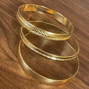 Vintage Gold Toned Bangles (set of 3)